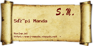 Sápi Manda névjegykártya